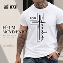 Camiseta “Por fé Andamos” 100% Algodão Slim Estampada