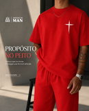 Camiseta Cruz Minimalista 100% Algodão Premium