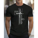 Camiseta “Por fé Andamos” 100% Algodão Slim Estampada