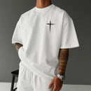 Camiseta Cruz Minimalista 100% Algodão Premium