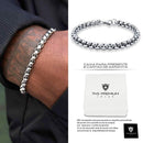 Pulseira Masculina de Corrente Veneziana Aço Inox Legítimo Cirúrgico Prata Original