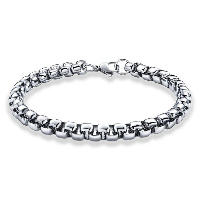 Pulseira Masculina de Corrente Veneziana Aço Inox Legítimo Cirúrgico Prata Original